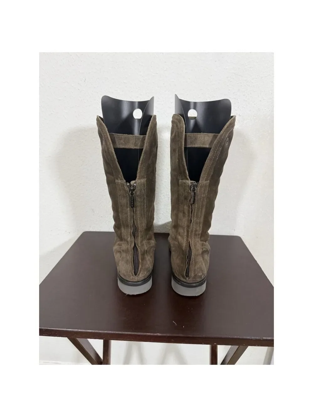 Aquatalia Marvin K Chelsea Suede Fold Cuff Boots 9.5 Women Brown Faux Fur $382